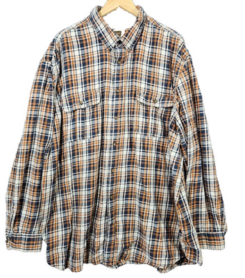 Foundry Button Down Shirt Size 3XLT Tall Men s Plaid Pockets Long Sleeve Cotton