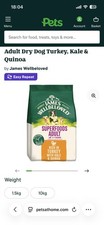 10kg James Wellbeloved Superfoods Adult Dry Dog Turkey Kale & Quinoa BB-Dec25