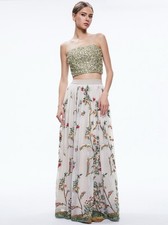 Alice + Olivia  Catrina Embellished Gown Maxi Skirt Size 0 Nwt