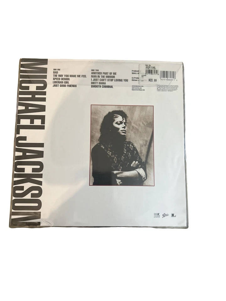 RARE MICHAEL JACKSON Bad PICTURE DISC Vinyl LP 2018 fACTORY SEALED Original Tag - Image 3 of 4