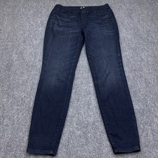 Eileen Fisher Organic Soft Stretch Denim Pull-on Pants Women's M Dark Wash USA