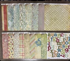 Basic Grey **FRUITCAKE** 12x12 Paper Collection LOT *24 Sheets* Christmas +Extra