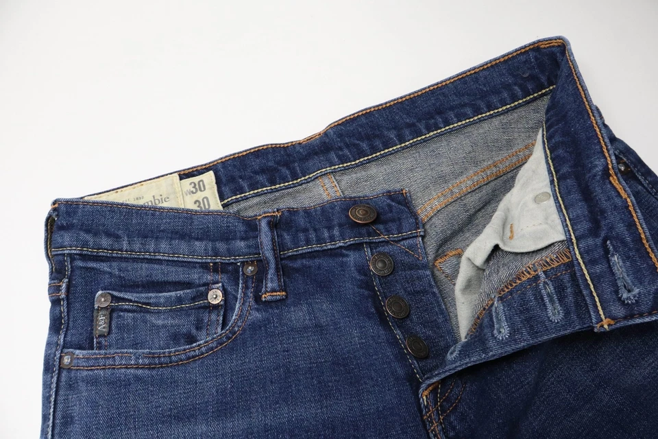 ABERCROMBIE & FITCH Jeans Men's W30/L30 Slim Fit Stretch Button Fly Faded - Image 4 of 4