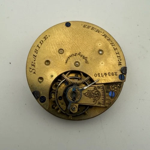 Antique Waltham 1873 Seaside Pocket Watch Movement Good Balance Ticks 6s 7j USA