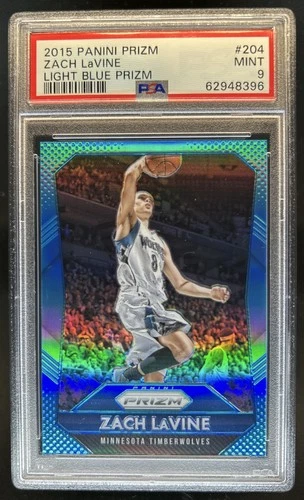 2015-16 Panini Prizm Zach LaVine Light Blue Prizm #/199 Timberwolves PSA 9