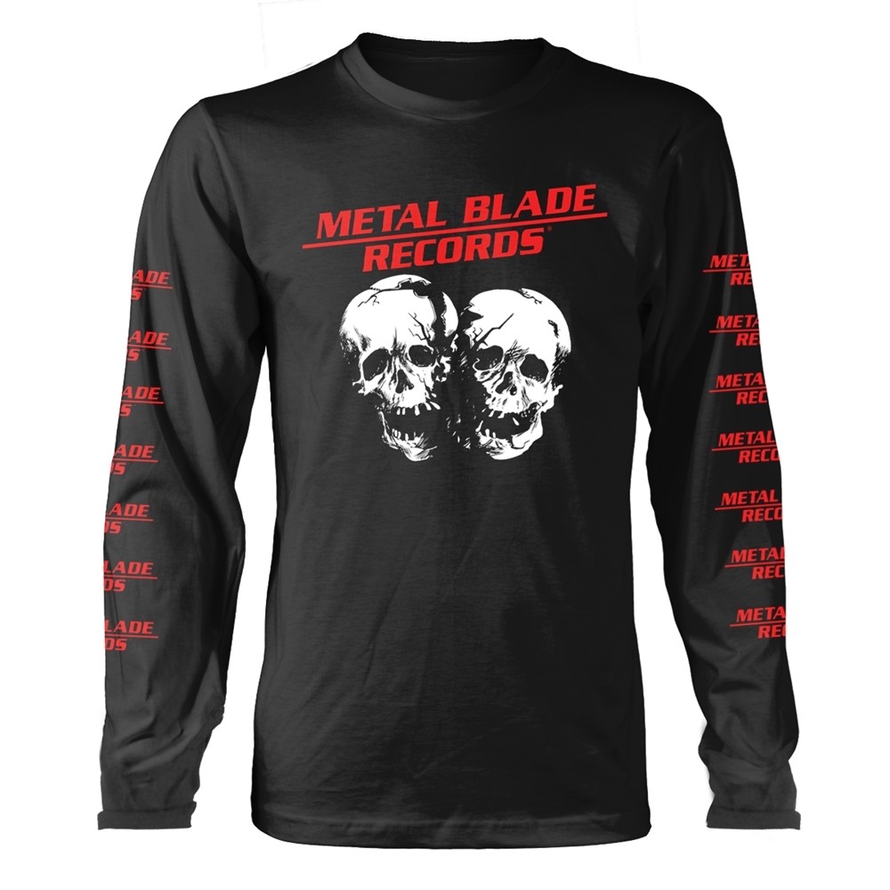 METAL BLADE RECORDS - ЧЕРНАЯ рубашка с длинным рукавом в стиле CRUSHED SKULLS Medium