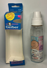 Gerber Plastic Baby Bottle Clear View 9oz Nurser Rubber Nipple 1996 Damaged Box