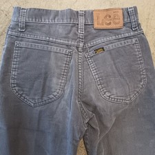 Vintage Late 70s Lee Riders MR Grey Corduroy Pants Union Made USA 25.5x30