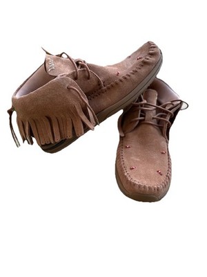 Visvim WMV FBT LHAMO FOLK grau Wildleder Mokassin Stiefel US 10 UK 8 handgefertigt Japan