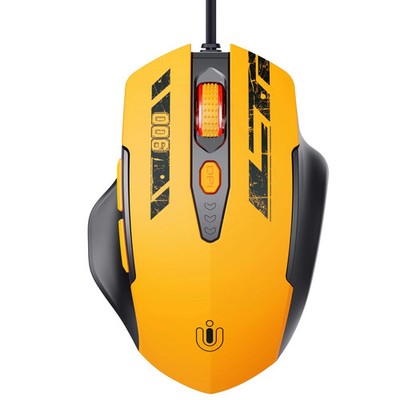 Uineer Maus mit Kabel, ergonomisches Design, bis zu 7200 DPI verstellbar mit 6