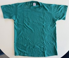 Vtg. 90's Jerzees Turquoise Blank T-Shirt Large Plain Single Stitch Made in USA