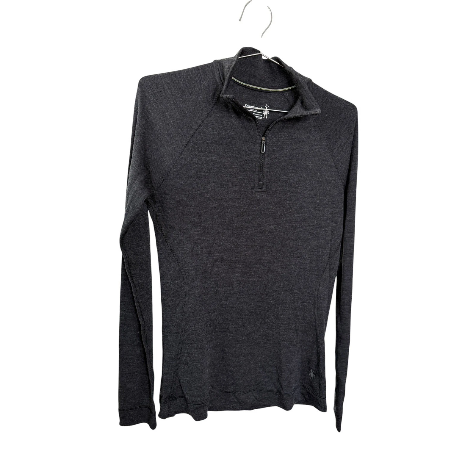Smartwool Merino 250 Womens 1/4 Zip Base Layer Top Charcoal Gray M 100% Wool