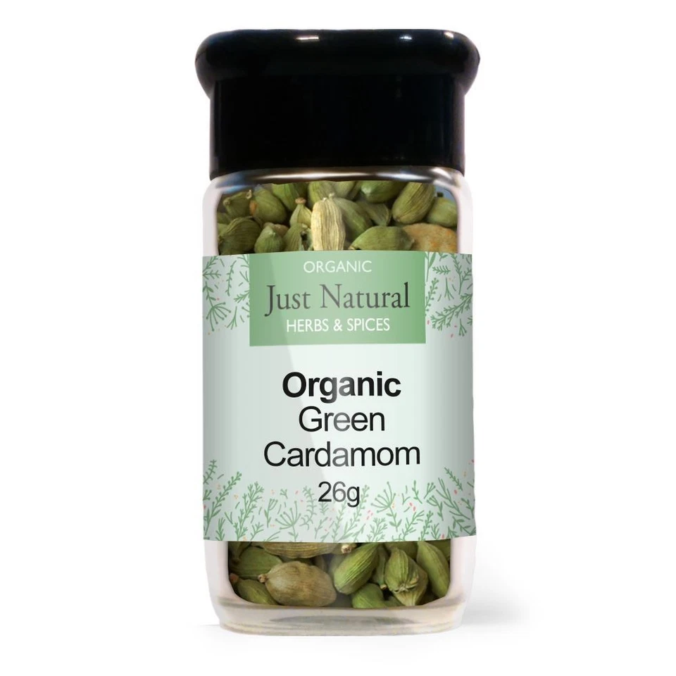 Just Natural Herbs Organic Green Cardamom Pods (Glass Jar) 40g - 2 Pack - Image 1 of 1