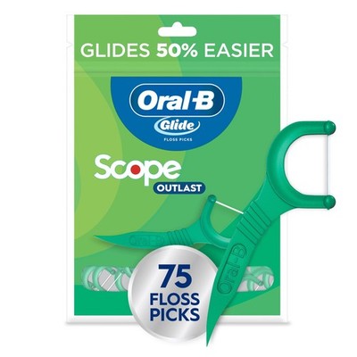 Oral-B Glide Mint Dental Floss Picks with Long 75 Count (Pack of 1), Nothing
