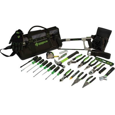 Greenlee 0159-28MULTI 28 Piece 20'' Multi-Pocket Heavy-Duty Tool Bag Kit