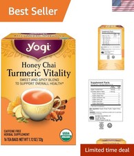 16 Bags of Yogi Honey Chai Turmeric Tea - Organic, ,  Gluten-Free Delight