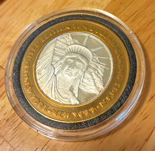 Lady Liberty .999 Silver Strike $10 Vegas Casino Token New York New York Hotel