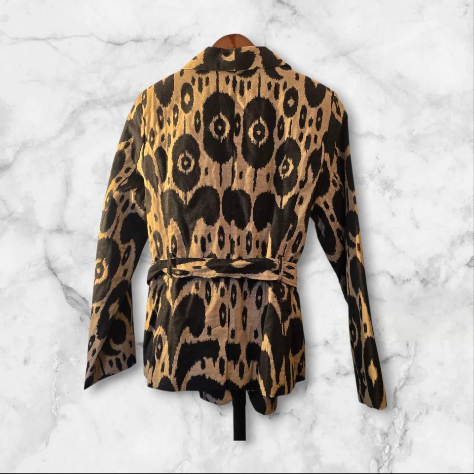 Isaac Mizrahi Live! Blazer estampado animal con cinturón talla 14 Foto 2 de 4
