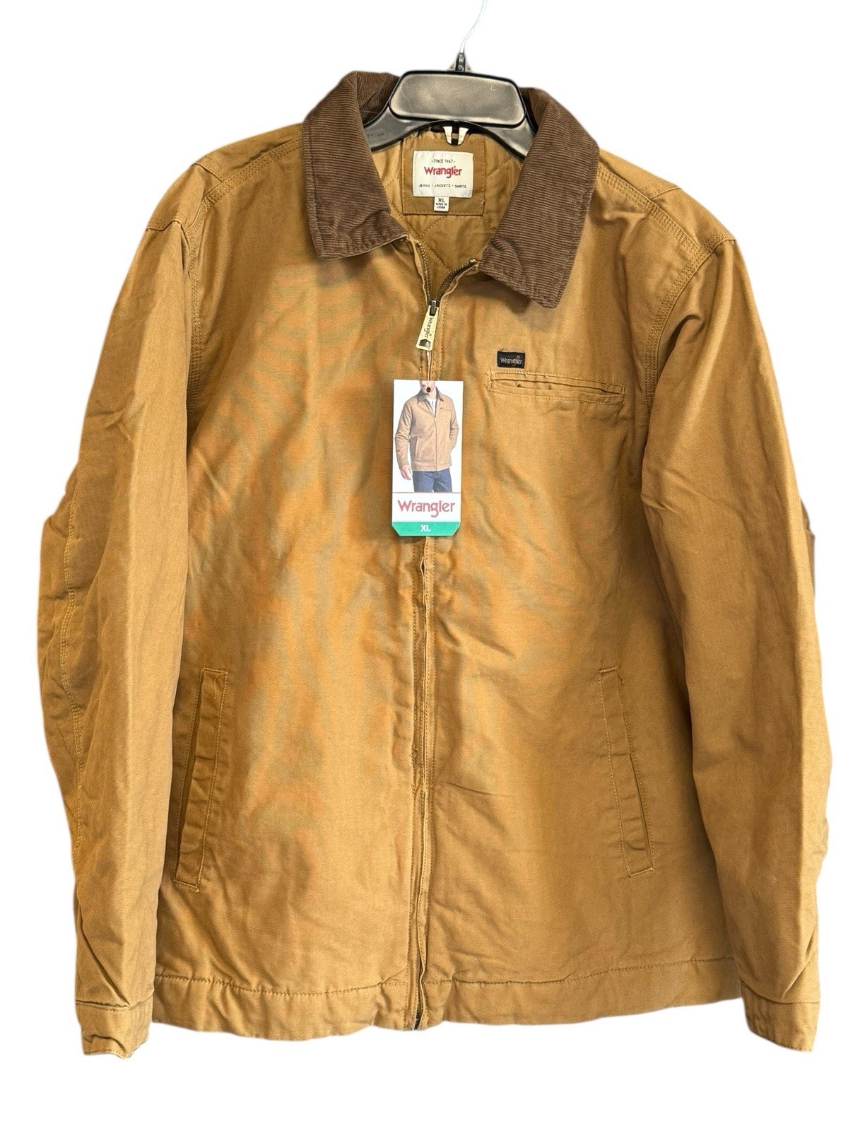 Men's XL Wrangler Brown Canvas Work Jacket. Brand New With T