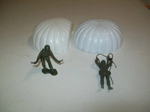 Vintage  1960's  Marx  lot  of  Two(2)  54 mm Army  Figures With  Parachutes