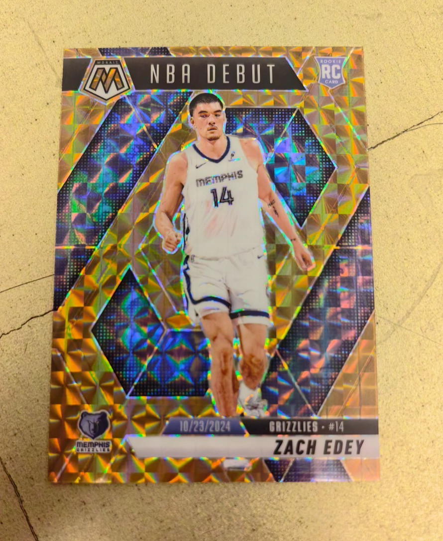 2024-25 Panini Mosaic NBA Debut Zach Edey Memphis Grizzlies RC Bronze Mosaic /75