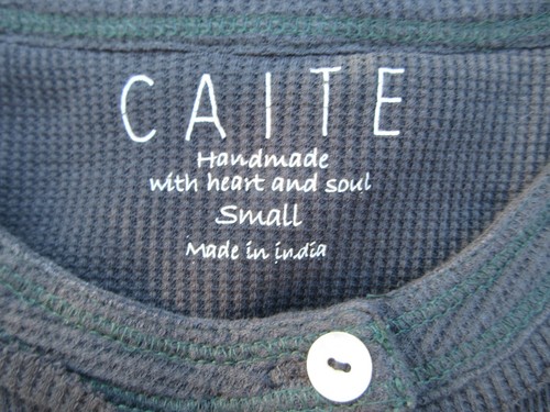 Caite Black Embroidered Waffle Knit Henley Top Sz S - New with Defect - Picture 6 of 8