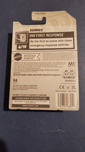 Hot Wheels Humvee HW First Response 4/10 Blue - Picture 4 of 4