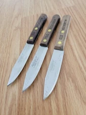 3 PACK Old Hickory 2nd Kitchen Paring Knife 3.25" Carbon Steel Blade Wood Handle