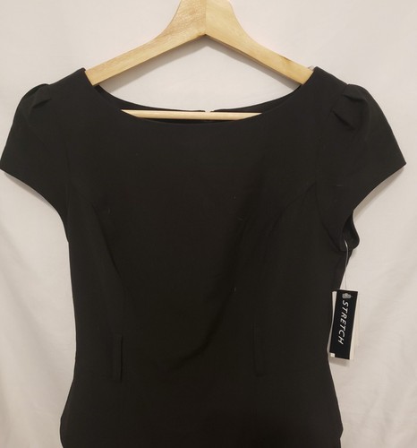 A Byer Sheath Dress Juniors Sz 9 Black Short Sleeve Zip Up Formal - Picture 2 of 13