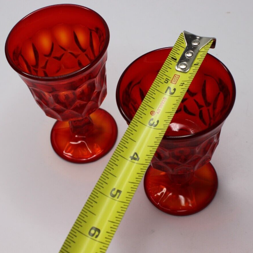 NORITAKE Perspective 2x Rubinrote Amberina Wasserkelche 5 oz 4 5/8 in Wein - Bild 6 von 8