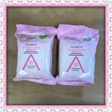 2X ALMAY Micellar Makeup Remover Cleansing Towelettes Biodegradable Wipes 2 Lot