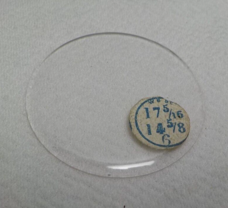 THIN GLASS POCKET WATCH CRYSTAL SIZE 17 5/16 H 6 REPLACEMENT PART 255