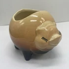 Pig Planter Vintage Shawnee Pottery Chubby  USA 760 Yellow~Brown & Pink~Adorable