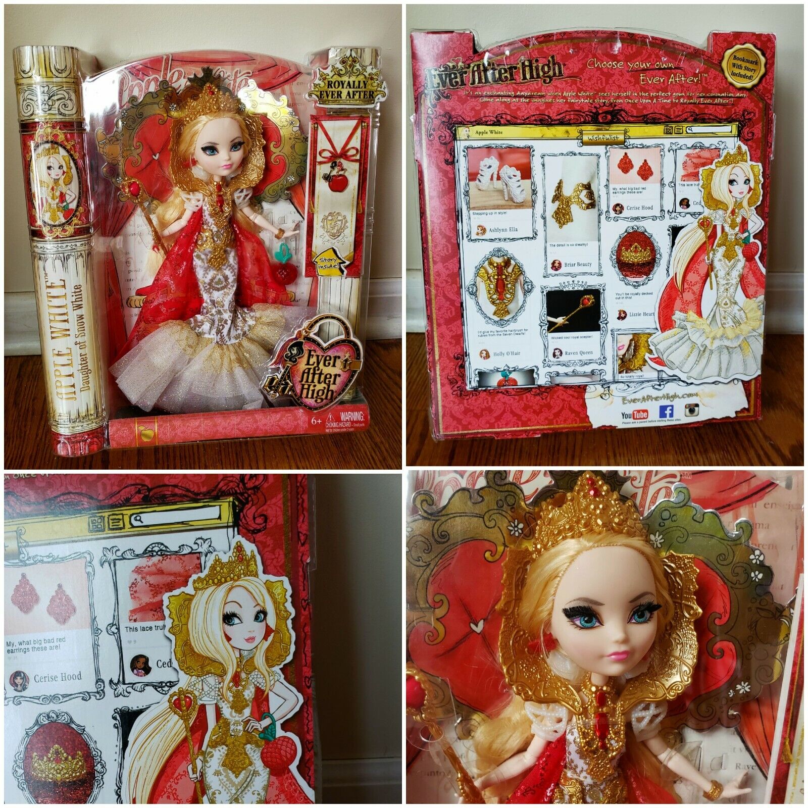 Ever After High Doll Royally Ever After Apple White - Rare - Rooted Lashes