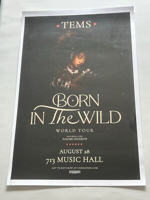 Tems 'Born In The Wild' 11x17 Venue Poster. 8/28/24 | eBay