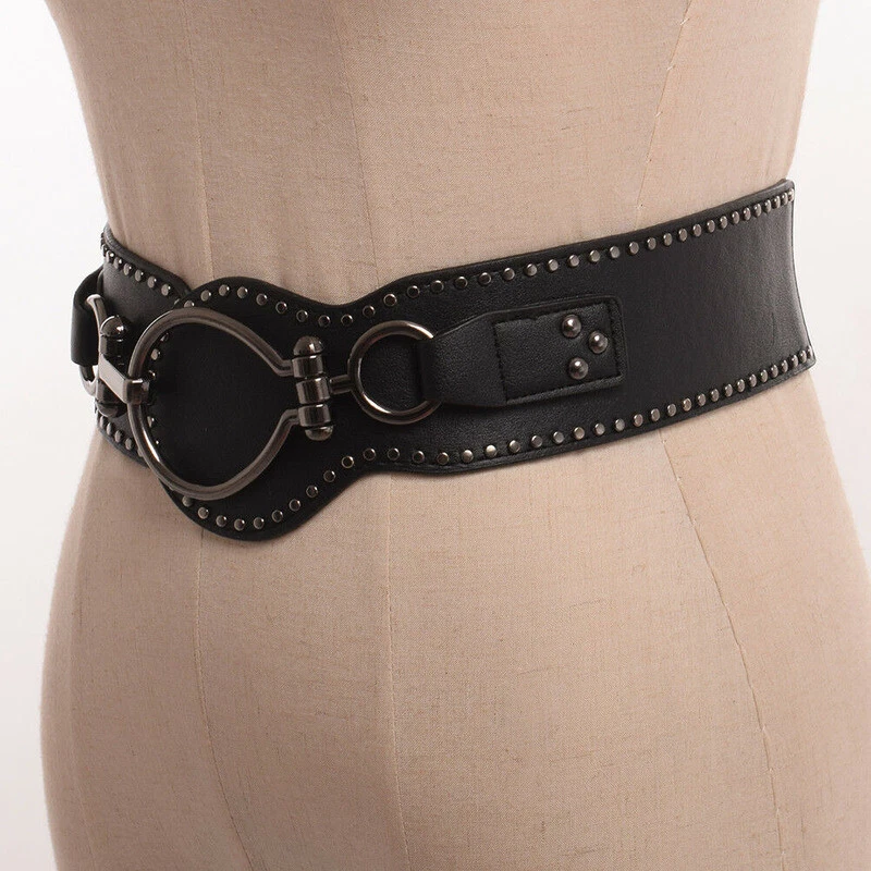 Vintage Steampunk Corset Belt Fashion Women Gothic Elastic Waistband Punk Rock - Image 3 of 4