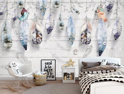 3D Fantasy Feathers G5527 Wallpaper Wall Murals Removable Self-adhesive Erin