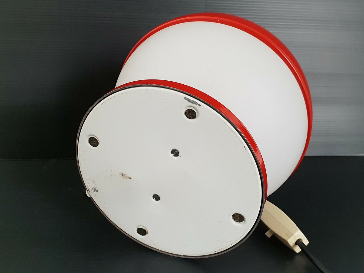 Vintage Rolf Kruger Table Lamp 1960 Edition Staff In Steel Opaline