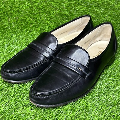 $595 Mens Black Bally Leather Loafers Shoes Drivers Switzerland