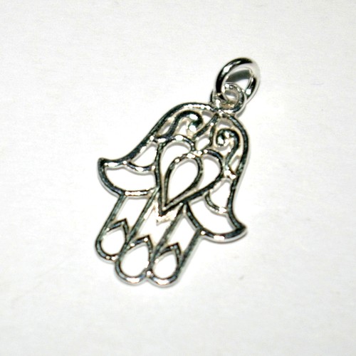 WHOLESALE LOTS 925 Sterling Silver or Gold Plated Silver 22mm HAMSA Pendants - Picture 7 of 17