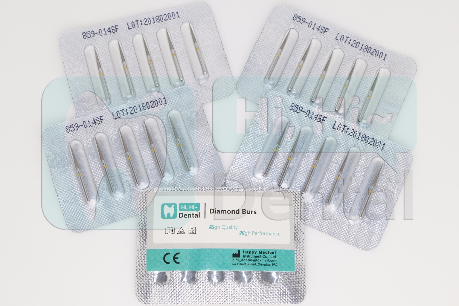 Lot De 10 Fraises Diamantées Dentaires FG TC-11F - Grain Fin, Pointe Effilée, Pour Haute Vitesse