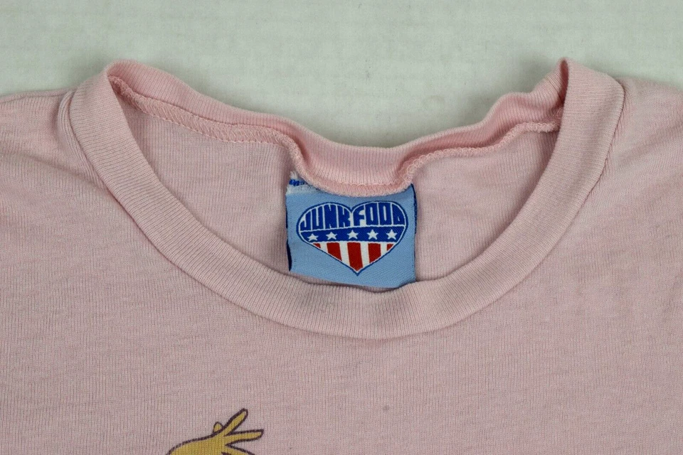Camiseta Vintage Comida Chatarra Talla XS 90s Rosa Pálido Jem and the Holograms Suave Fina Foto 4 de 4
