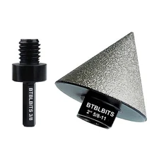 2" Diamond Chamfer Finger Cone Milling Bits Tile Ceramic Marble Hole Saw Adapter