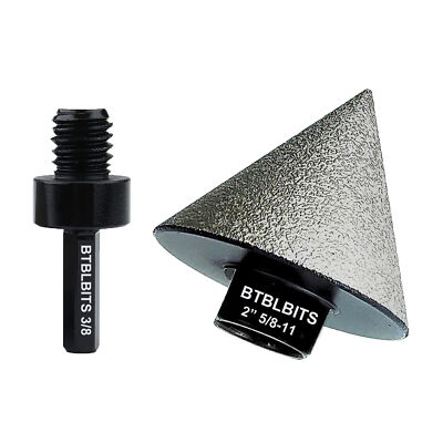 2'' Diamond Chamfer Finger Cone Milling Bits Tile Ceramic Marble Hole Saw Adapter