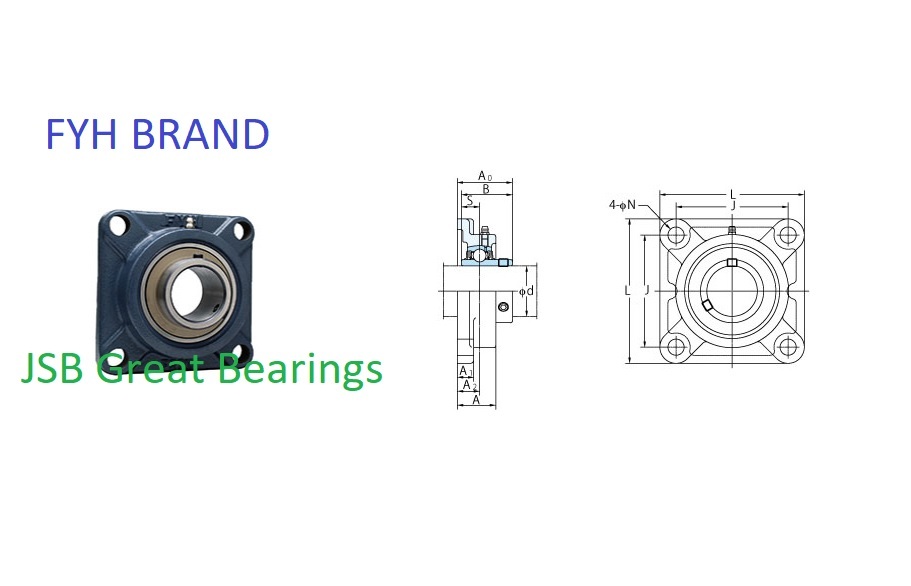 UCF201-8 FSB Cuscinetto Unità Flangia Autolubante 4 Bulloni - Foto 11