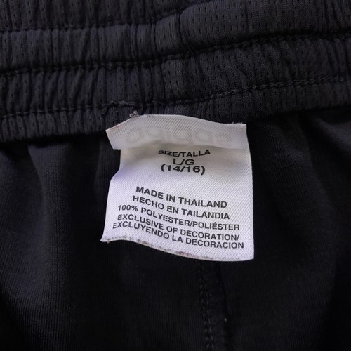 Adidas athletic shorts Boy Large (14/16)black+red trims/elstc w+drwstrn/pockets - Picture 3 of 13