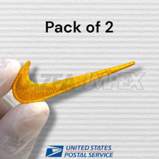 Yellow Swoosh Embroidery Patch Swoosh logo patch 2.5" Pack of 2 Sew/Iron ON