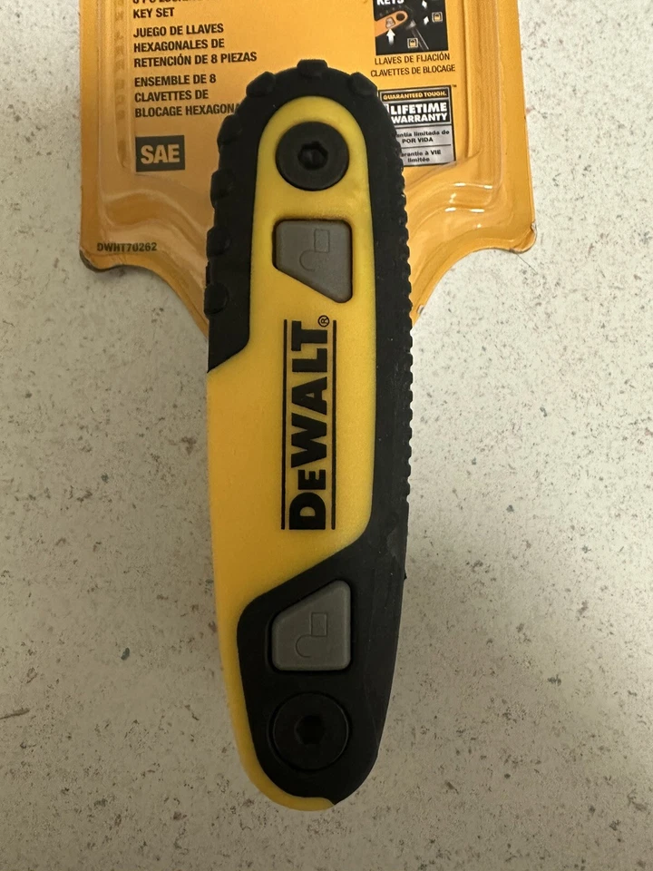 NEW DEWALT DWHT70262M 8 PIECE SAE FOLD UP ALLEN HEX KEY WRENCH SET STEEL - Image 4 of 4