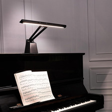 Dimmable LED Piano Lamp with Memory Function Eye-Care, 5 Color Temps, Black