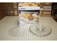 Anchor Hocking Presence 4 pc Entertainment Set, Devil Eggs Tray, Appetizer Tray